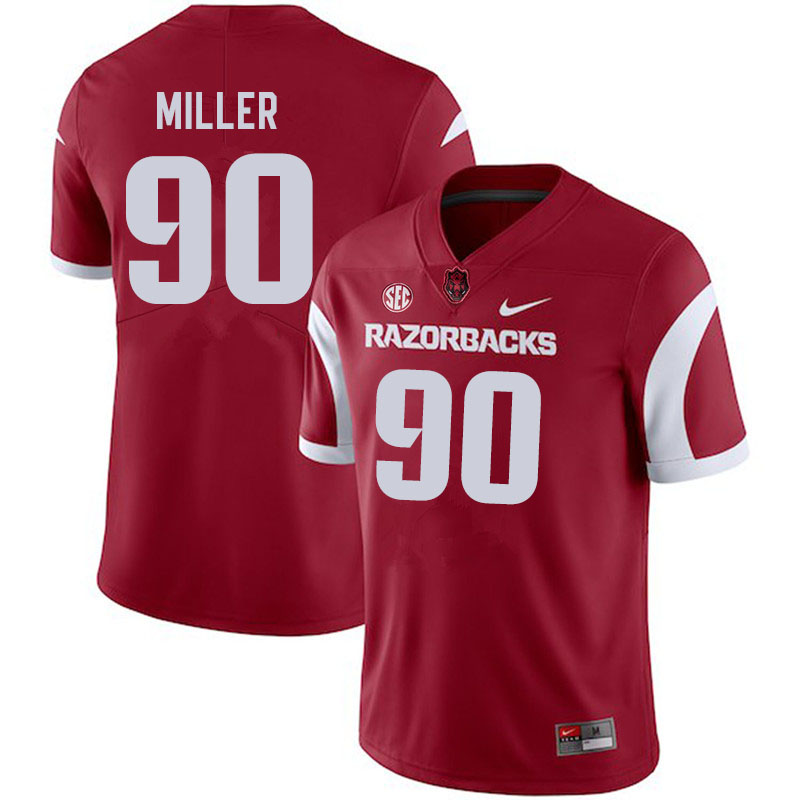 Men #90 Marcus Miller Arkansas Razorbacks College Football Jerseys Sale-Cardinal